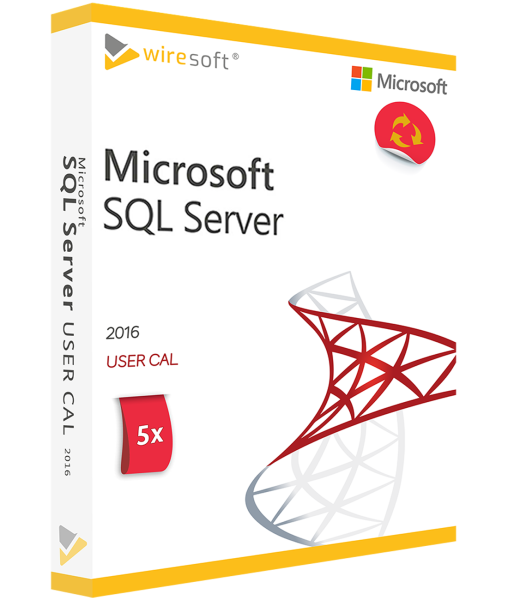 MICROSOFT SQL SERVER 2016 - 5 PAKEŠU LIETOTĀJA CAL